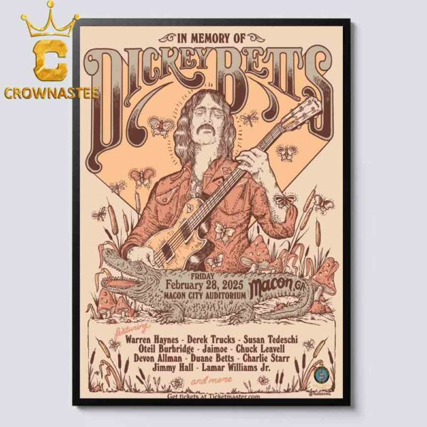 In Memory Of Dickey Betts Macon Georgia 2025 Macon City Auditorium On February 28th Home Decor Poster Canvas