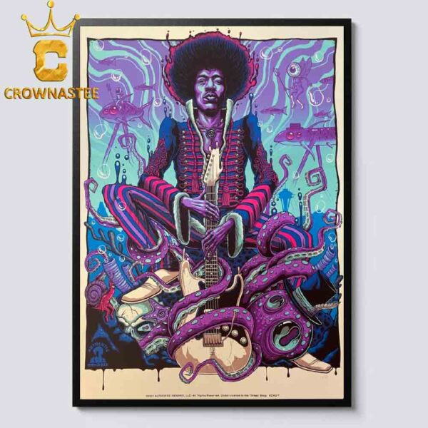 Jimi Hendrix Under The Sea Wall Art Home Decor Poster Canvas