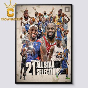 Lebron James NBA All-Star 2025 22nd Season 21 All Star Selections Home Decor Poster Canvas