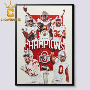 Ohio State Buckeyes College Football Playoff 2025 Rose Bowl Champions Home Decor Poster Canvas