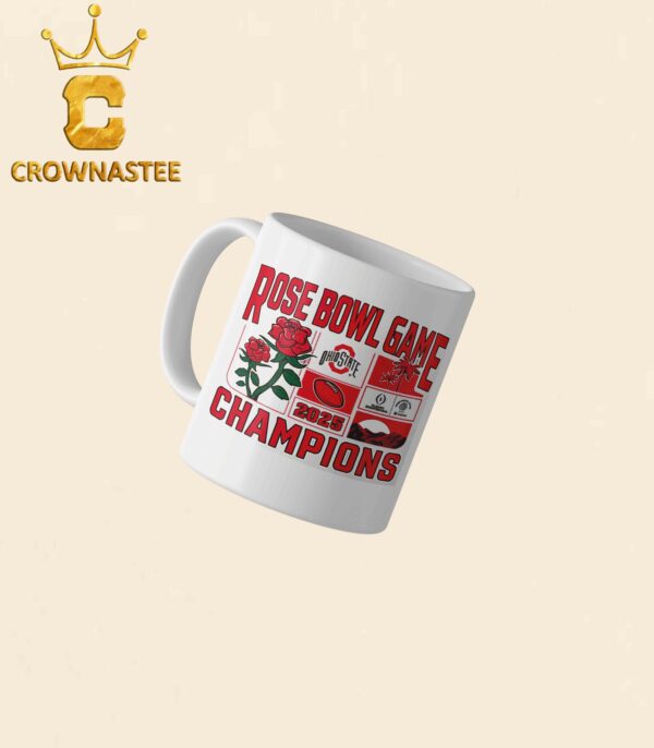 Ohio State Buckeyes College Football Playoff 2025 Rose Bowl Champions Victory Ahead Ceramic Cup Mug