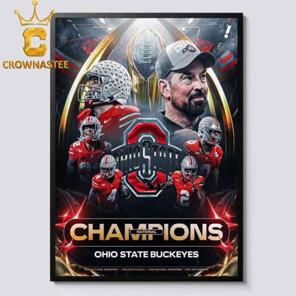 Ohio State Buckeyes Football CFP National Champions College Football Playoff 2024 Home Decor Poster Canvas