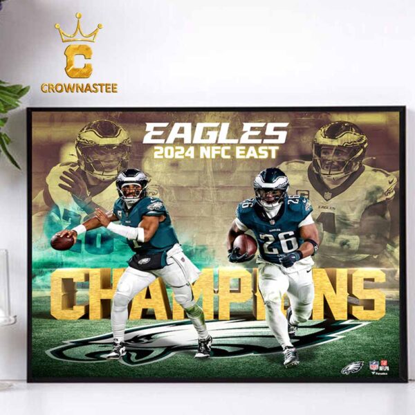 Philadelphia Eagles 2024 NFC East Division Champions Home Decor Poster Canvas