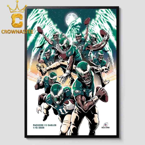 Philadelphia Eagles Vs Green Bay Packers On January 12th 2025 Home Decor Poster Canvas