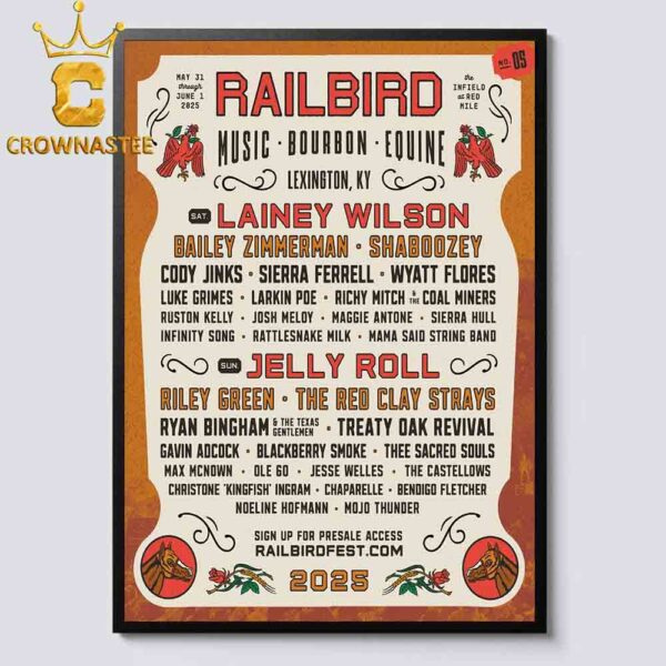 Railbird Festival 2025 Infield At Res Mile From May 31st Through June 1st Lineup Home Decor Poster Canvas