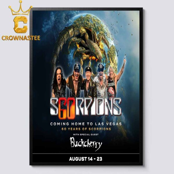 Scorpoins Band Coming Home To Las Vegas 20 Years Of Scorpions From August 14th To 23rd 2025 Home Decor Poster Canvas