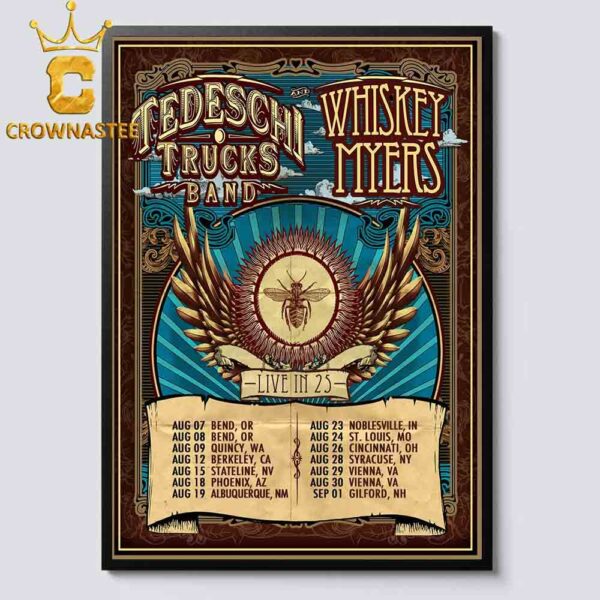 Tedeschi Trucks Band Whiskey Myers Live In 2025 Tour Dates Home Decor Poster Canvas