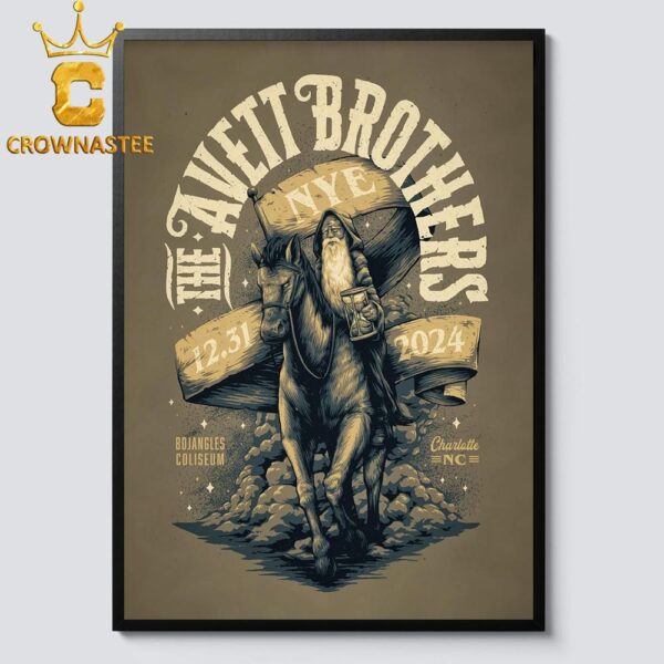 The Avett Brothers New Year Eve NYE 2024 Charlotte NC Bojangles Coliseum On December 31st Home Decor Poster Canvas