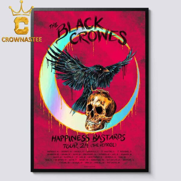 The Black Crowes Band Happiness Bastards Tour 2024 Home Decor Poster Canvas