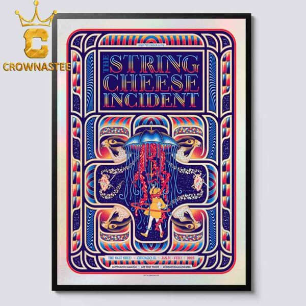 The String Cheese Incident The Salt Shed 2025 Chicago IL On January 31st Ad February 1st Home Decor Poster Canvas