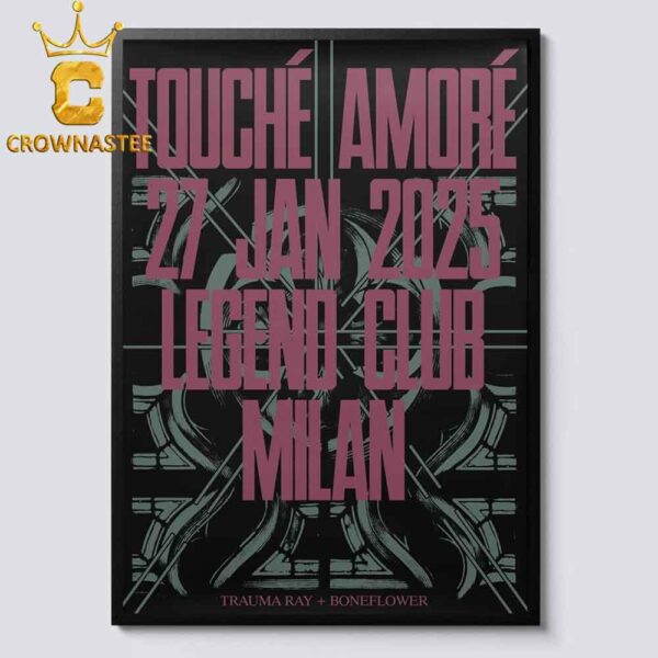 Touché Amoré Band Legend Club Milan On January 27th 2025 Home Decor Poster Canvas