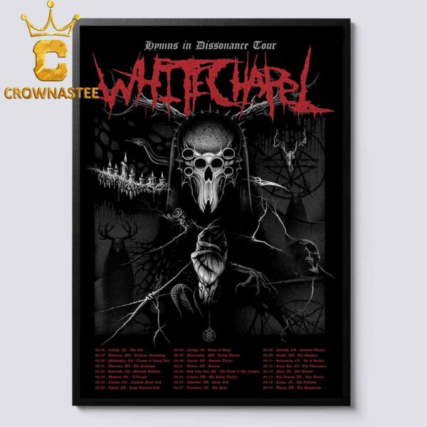 Whitechapel Band Hymns In Dissonance 2025 Tour Dates Home Decor Poster Canvas