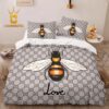 Best Gucci Bee Hot Fashion Logo Premium Luxury Brand Bedding Set Home Decor Duvet Cover Set