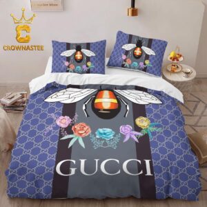 Best Gucci Bee Logo Luxury Brand Bedding Set Bedroom Bedspread Home Decor Duvet Cover Set