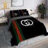 Best Gucci Black Dots Logo Bedding Sets Quilt Sets Duvet Cover Set Luxury Brand Home Decor Bedroom Sets