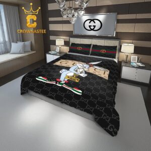 Best Gucci Bugs Bunny Radio Logo Luxury Brand Bedding Set Bedroom Home Decor Bedspread Duvet Cover Set