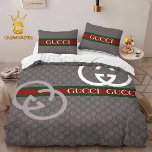 Best Gucci Grey Limited Luxury Brand Bedding Set Home Decor Duvet Cover Set