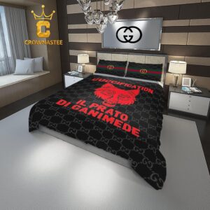 Best Gucci Guccific Logo Brand Bedding Set Luxury Bedroom Home Decor Bedspread Duvet Cover Set