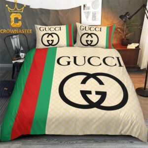 Best Gucci Italian Logo Luxury Brand Bedding Set Bedroom Home Decor Bedspread Duvet Cover Set