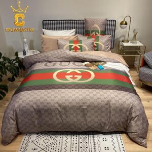 Best Gucci Logo Luxury Brand Bedding Set Bedspread Bedroom Home Decor Duvet Cover Set