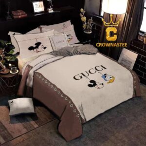 Best Gucci Mickey Donald Luxury Brand Premium Bedding Set Duvet Cover Set Home Decor