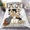 Best Gucci Mickey Mouse New Fashion Logo Premium Luxury Brand Bedding Set Home Decor Duvet Cover Set