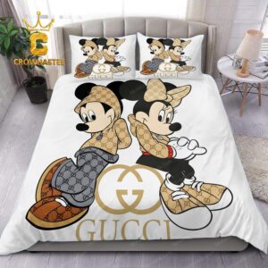 Best Gucci Mickey Mouse Wallpapers Logo Luxury Brand Bedding Set Home Decor Bedspread Bedroom Duvet Cover Set