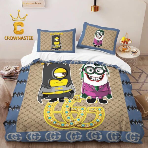 Best Gucci Minions Batman Jocker Luxury Brand Bedding Set Home Decor Duvet Cover Set