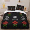 Best Gucci Snake Logo Luxury Brand Bedding Set Bedspread Home Decor Bedroom Duvet Cover Set