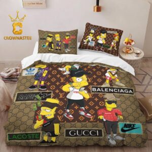 Best Gucci The Simpsons Limited Edition Luxury Brand Bedding Set Home Decor Duvet Cover Set