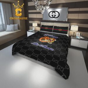 Best Gucci Tiger Logo Luxury Brand Bedding Set Bedroom Home Decor Bedspread Duvet Cover Set