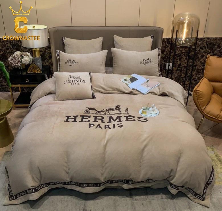 Best Hermes Paris Luxury Brand Beige Background Bedding Set Bedroom Home Decor Bedspread Duvet Cover Set Best Hermes Paris Luxury Brand Beige Background Bedding Set Bedroom Home Decor Bedspread Duvet Cover Set