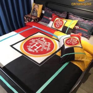 Best Hermes Paris Mixing Color Background Luxury Brand Bedding Set Bedroom Home Decor Bedspread Duvet Cover Set