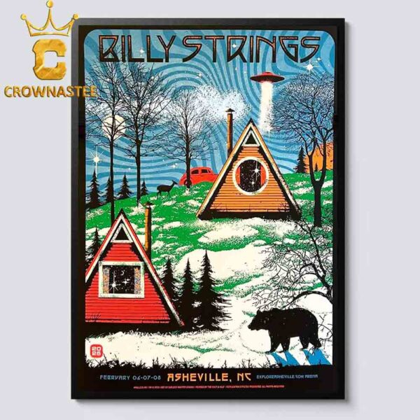 Billy Strings Explorersheville com Arena Asheville NC On February 6th 7th 8th 2025 Week 1 Home Decor Poster Canvas