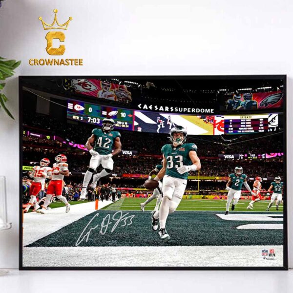 Cooper DeJean Philadelphia Eagles Autographed Super Bowl LIX Champions Signed Home Decor Poster Canvas