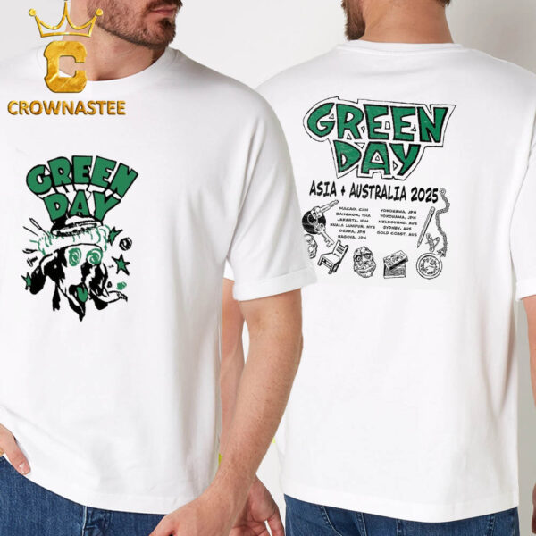 Green Day Asia And Australia Tour 2025 Two Sided T-Shirt