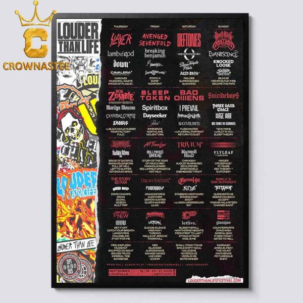 Louder Than Life Festival 2025 Lineup Louisville Kentucky From September 18th To 21st Home Decor Poster Canvas