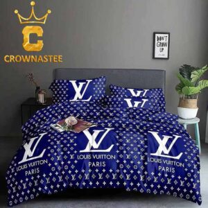 Louis Vuitton Big Logo Blue White Comforter Luxury Bedding Sets