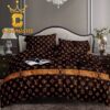 Louis Vuitton Big Logo Comforter Luxury Brand Elegant Noir Bedding Set