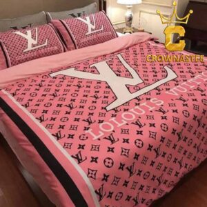 Louis Vuitton Big Logo Comforter Pink Bedding Sets