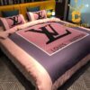 Louis Vuitton Big Logo Comforter Pink Luxury Bedding Sets Bedroom Duvet Cover