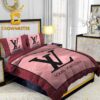 Louis Vuitton Big Logo Pattern Luxury White Bedding Sets Duvet Set Pillow Cover