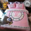 Louis Vuitton Big Logo Pink Red Comforter Bedding Sets Bed Sets Duvet Cover Bedspread