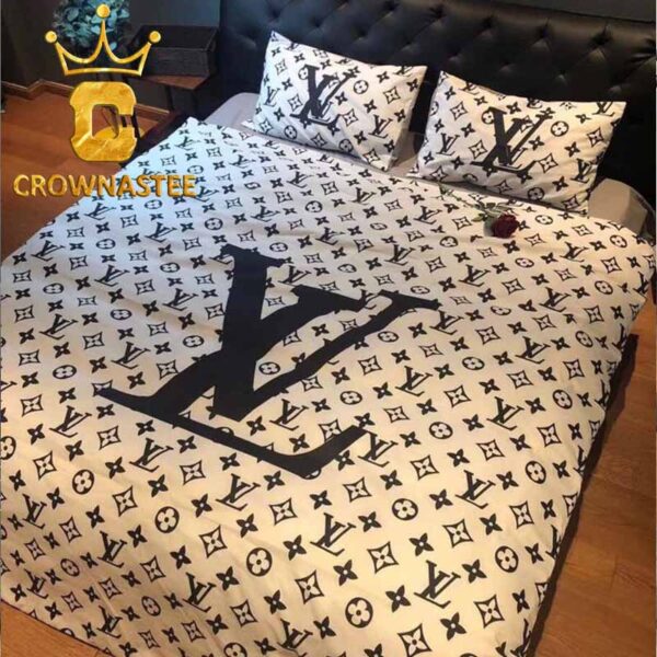 Louis Vuitton Big Logo White Comforter Bedding Sets