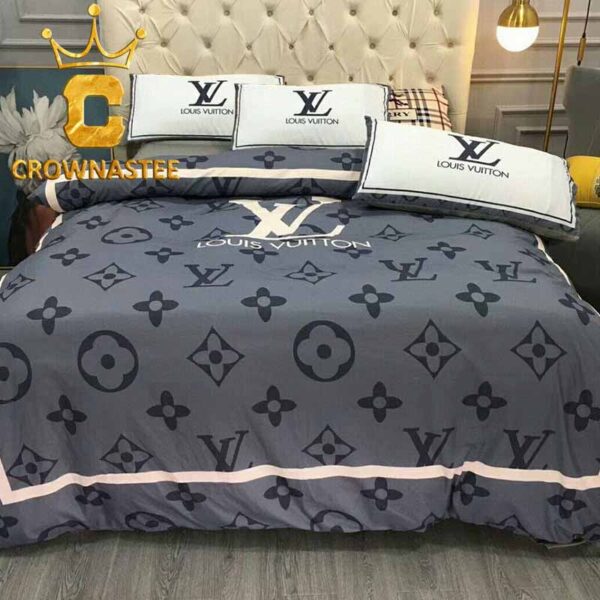 Louis Vuitton Big Logo Grey Comforter Bedding Sets