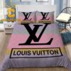 Louis Vuitton Grey And Red Bedding Sets Duvet Cover Bedspread