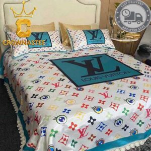 Louis Vuitton Pattern Luxury White Bedding Sets Duvet Cover Bedroom