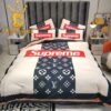 Louis Vuitton x Supreme Big Logo Comforter Black Bedding Sets Bedroom Duvet Cover