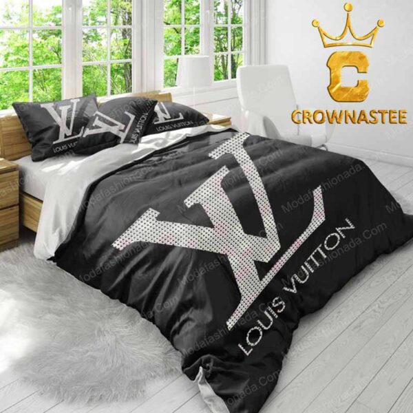 Louis Vuitton x Supreme Big Logo Comforter Black Bedding Sets Bedroom Duvet Cover