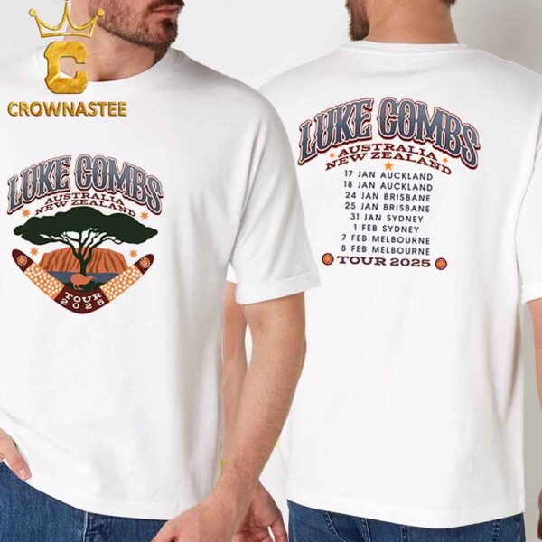 Luke Combs 2025 Australia New Zealand Tour Boomerang Two Sided Longsleeve Sweatshirt T-Shirt